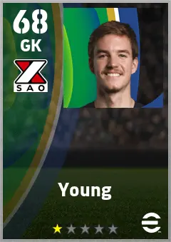 Young eFootball 2026 player card — 68 OVR GK