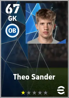 Theo Sander eFootball 2026 player card — 67 OVR GK