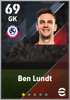Ben Lundt eFootball 2026 player card — 69 OVR GK