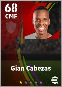Gian Cabezas eFootball 2026 player card — 68 OVR CMF