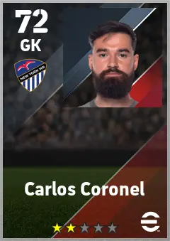 Carlos Coronel eFootball 2026 player card — 72 OVR GK