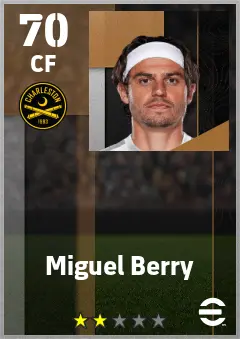 Miguel Berry eFootball 2026 player card — 70 OVR CF
