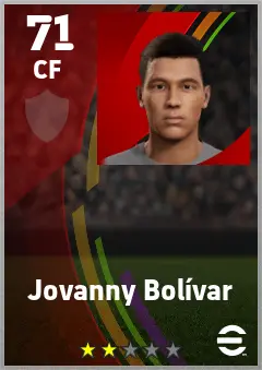 Jovanny Bolivar eFootball 2026 player card — 71 OVR CF