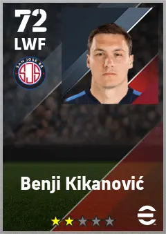 Benji Kikanovic eFootball 2026 player card — 72 OVR LWF