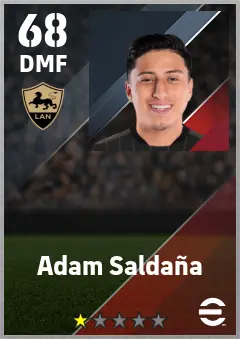 Adam Saldana eFootball 2026 player card — 68 OVR DMF