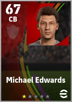 Michael Edwards eFootball 2026 player card — 67 OVR CB