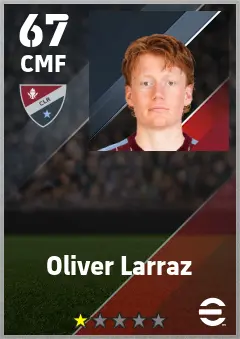 Oliver Larraz eFootball 2026 player card — 67 OVR CMF