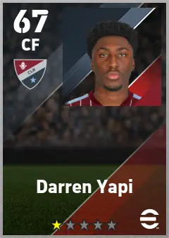 Darren Yapi eFootball 2026 player card — 67 OVR CF