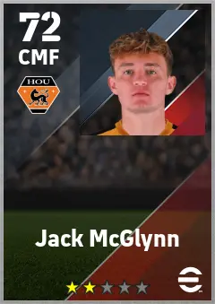 Jack McGlynn eFootball 2026 player card — 72 OVR CMF