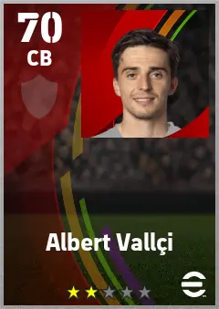 Albert Vallci eFootball 2026 player card — 70 OVR CB