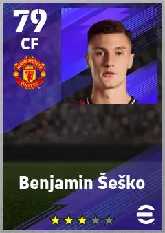 Benjamin Sesko eFootball 2026 player card — 79 OVR CF