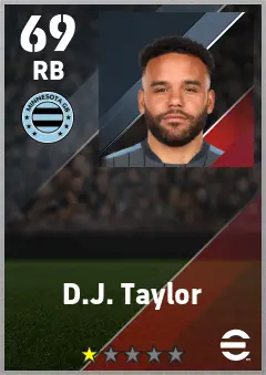 D.J. Taylor eFootball 2026 player card — 69 OVR RB