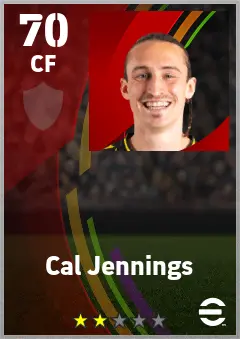 Cal Jennings eFootball 2026 player card — 70 OVR CF