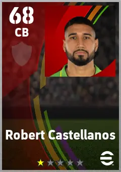 Robert Castellanos eFootball 2026 player card — 68 OVR CB