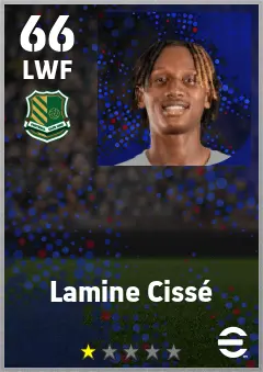 Lamine Cisse eFootball 2026 player card — 66 OVR LWF