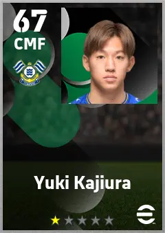 Yuki Kajiura eFootball 2026 player card — 67 OVR CMF