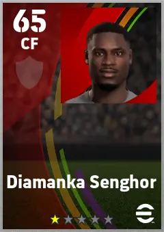 Diamanka Senghor eFootball 2026 player card — 65 OVR CF
