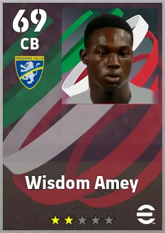 Wisdom Amey eFootball 2026 player card, 69 OVR CB