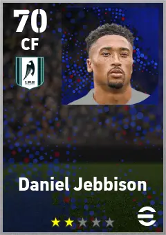 Daniel Jebbison eFootball 2026 player card — 70 OVR CF