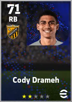 Cody Drameh eFootball 2026 player card — 71 OVR RB