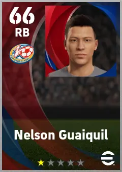 Nelson Guaiquil eFootball 2026 player card — 66 OVR RB