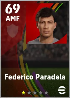 Federico Paradela eFootball 2026 player card — 69 OVR AMF