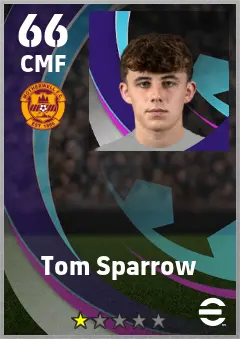 Tom Sparrow eFootball 2026 player card — 66 OVR CMF