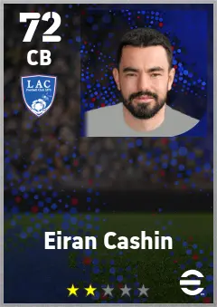 Eiran Cashin eFootball 2026 player card — 72 OVR CB