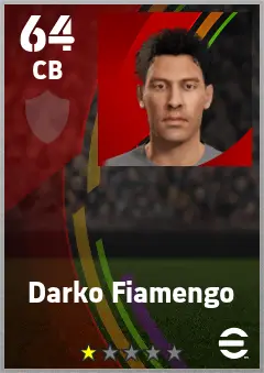 Darko Fiamengo eFootball 2026 player card — 64 OVR CB