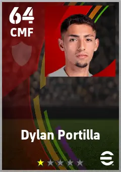 Dylan Portilla eFootball 2026 player card — 65 OVR CMF