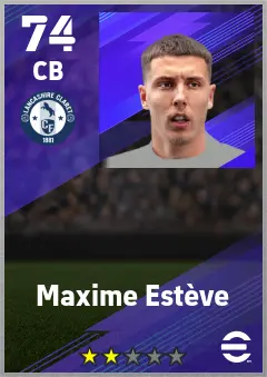 Maxime Esteve eFootball 2026 player card — 74 OVR CB