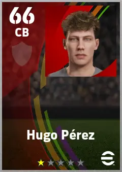 Hugo Perez eFootball 2026 player card — 66 OVR CB