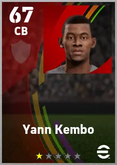 Yann Kembo eFootball 2026 player card — 67 OVR CB