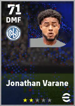 Jonathan Varane eFootball 2026 player card — 71 OVR DMF
