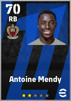 Antoine Mendy eFootball 2026 player card — 70 OVR RB