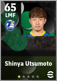 Shinya Utsumoto eFootball 2026 player card — 65 OVR LMF