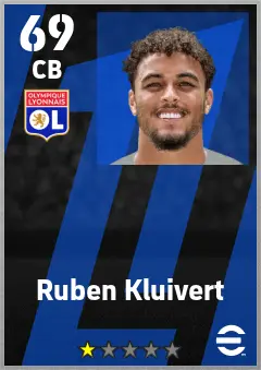 Ruben Kluivert eFootball 2026 player card — 69 OVR CB