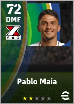 Pablo Maia eFootball 2026 player card — 72 OVR DMF