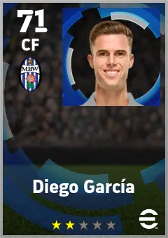 Diego Garcia eFootball 2026 player card — 71 OVR CF