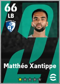 Mattheo Xantippe eFootball 2026 player card — 66 OVR LB
