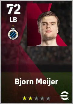 Bjorn Meijer eFootball 2026 player card — 72 OVR LB