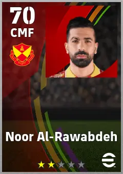 Noor Al-Rawabdeh eFootball 2026 player card — 70 OVR CMF