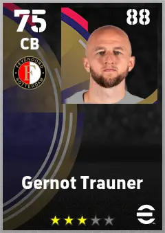 Gernot Trauner eFootball 2026 player card — 75 OVR CB