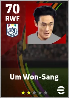 Um Won-Sang eFootball 2026 player card — 70 OVR RWF