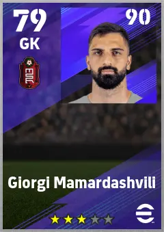 Giorgi Mamardashvili eFootball 2026 player card — 79 OVR GK