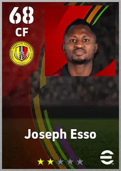 Joseph Esso eFootball 2026 player card — 68 OVR CF