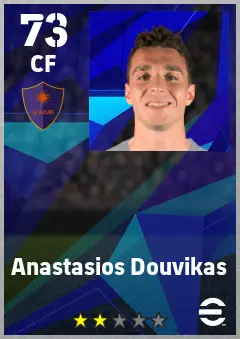 Anastasios Douvikas eFootball 2026 player card — 73 OVR CF