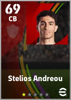 Stelios Andreou eFootball 2026 player card — 69 OVR CB