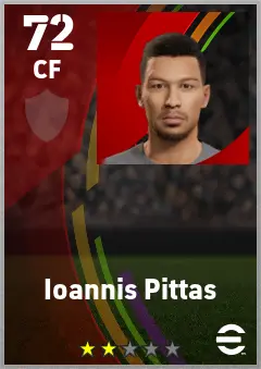 Ioannis Pittas eFootball 2026 player card — 72 OVR CF