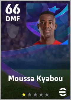 Moussa Kyabou eFootball 2026 player card — 66 OVR DMF